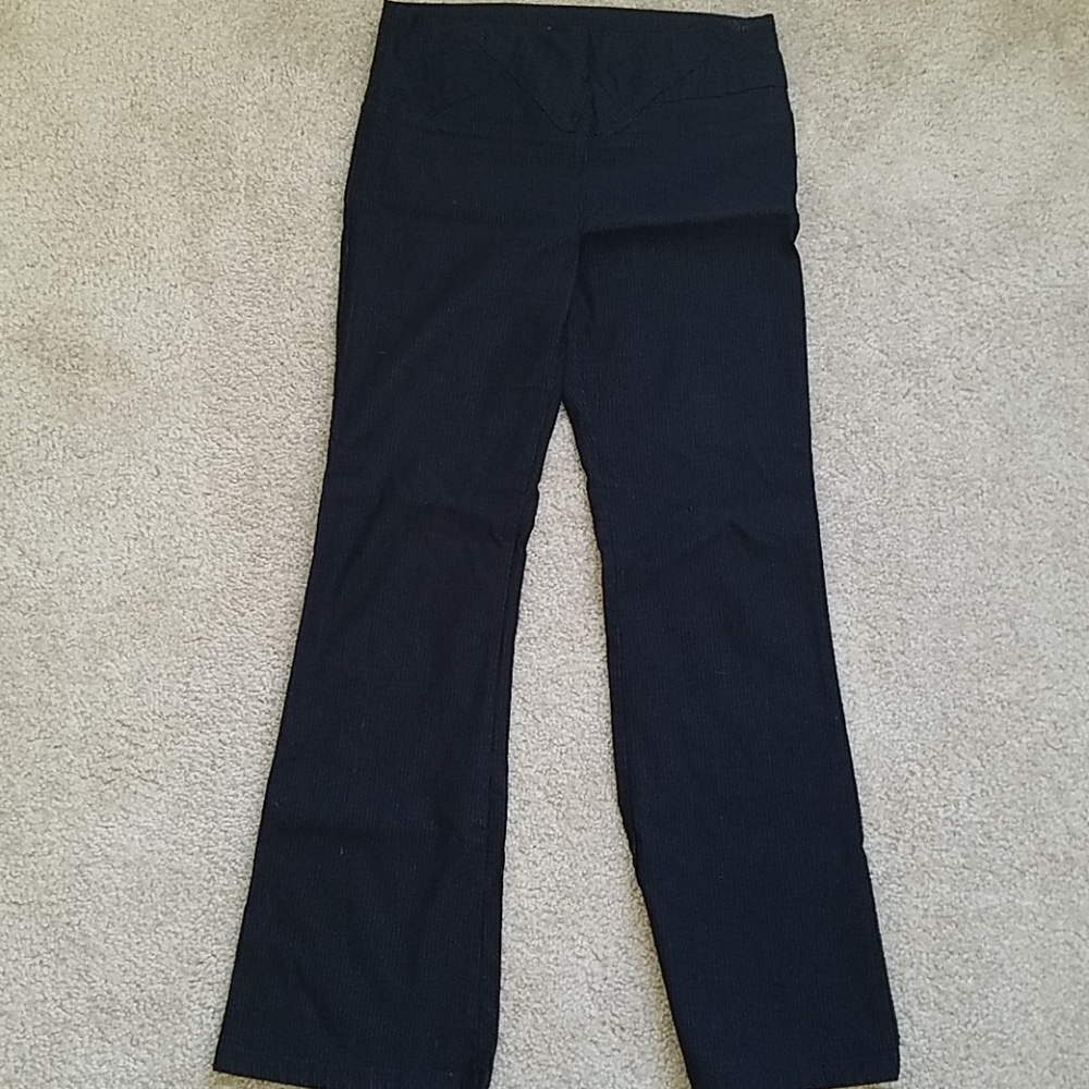Valia Black Striped Boot Cut Pants